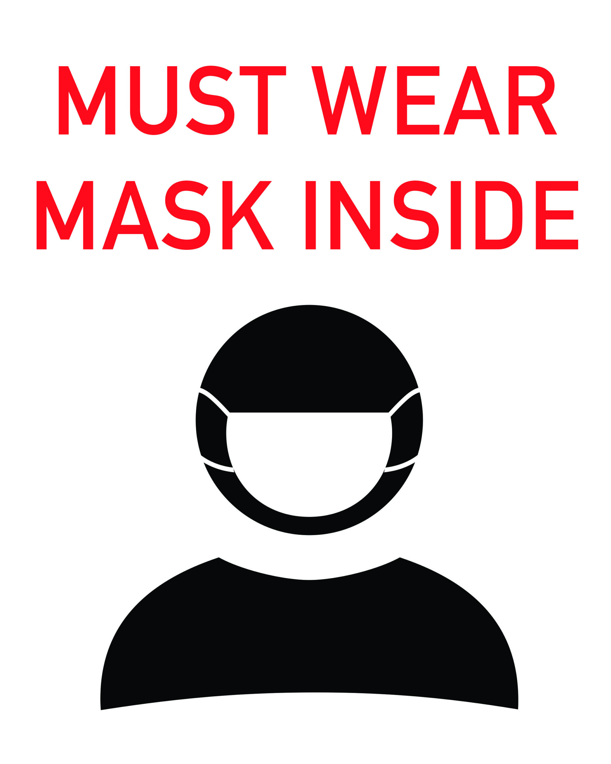 Masks Must Wear 4 Pack for glass and flat smooth surfaces: 8" x 10" adhesive back vinyl