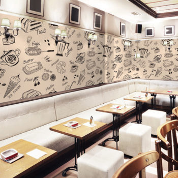 Cafe wall mural