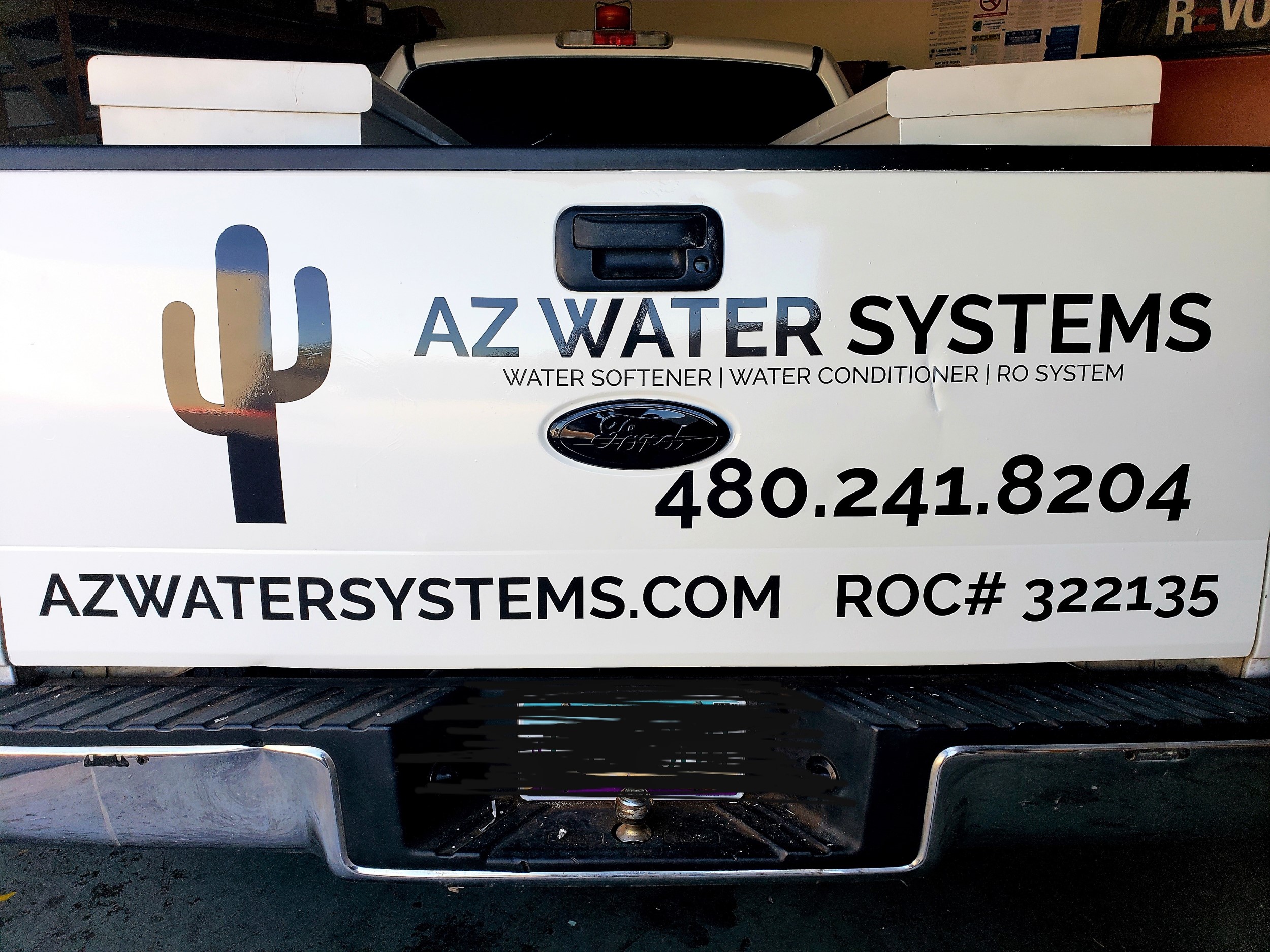 AZ Water Systems truck wrap on back