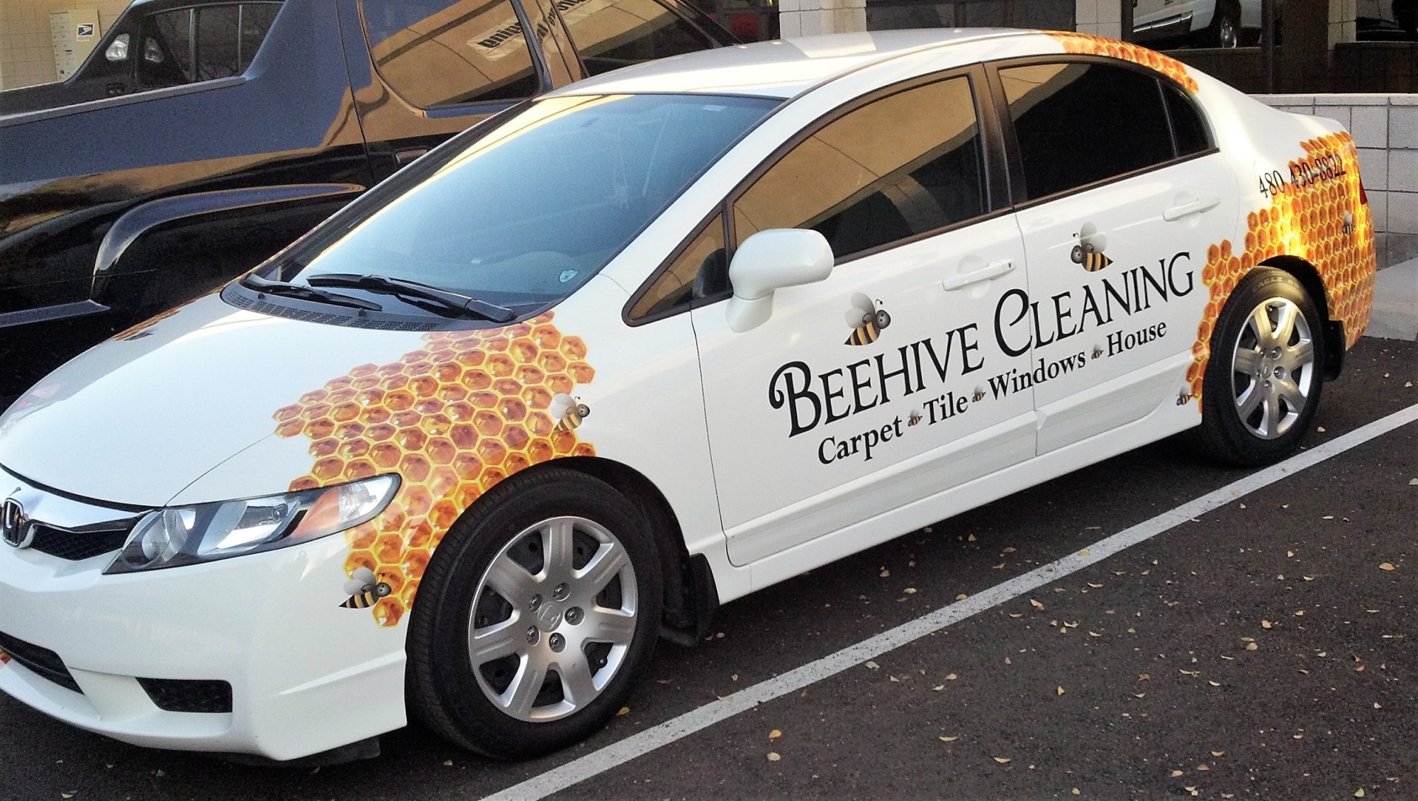Beehive Cleaning car wrap