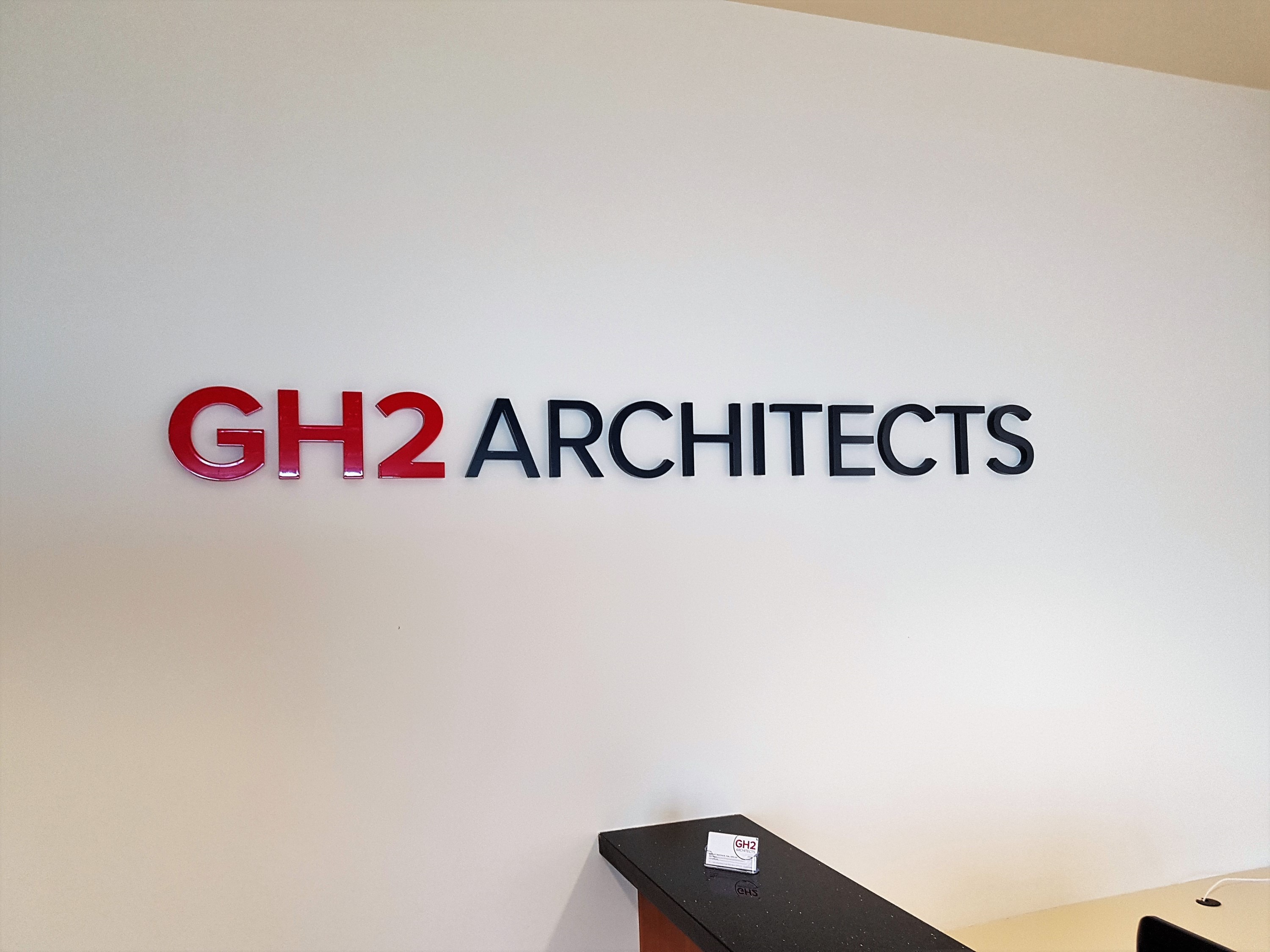 GH2 Architects indoor wall lettering