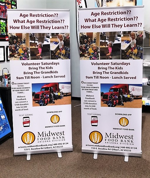 Midwest Food Bank retractable banner stands