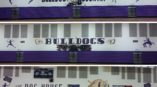 Bulldogs high school wall graphics in gym
