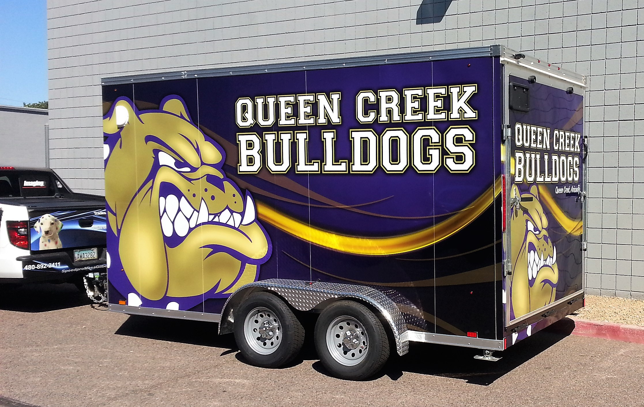 Queen Creek Bulldogs trailer wrap