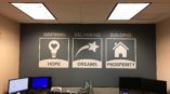 Academy Mortgage inspiring, delivering, building wall graphic