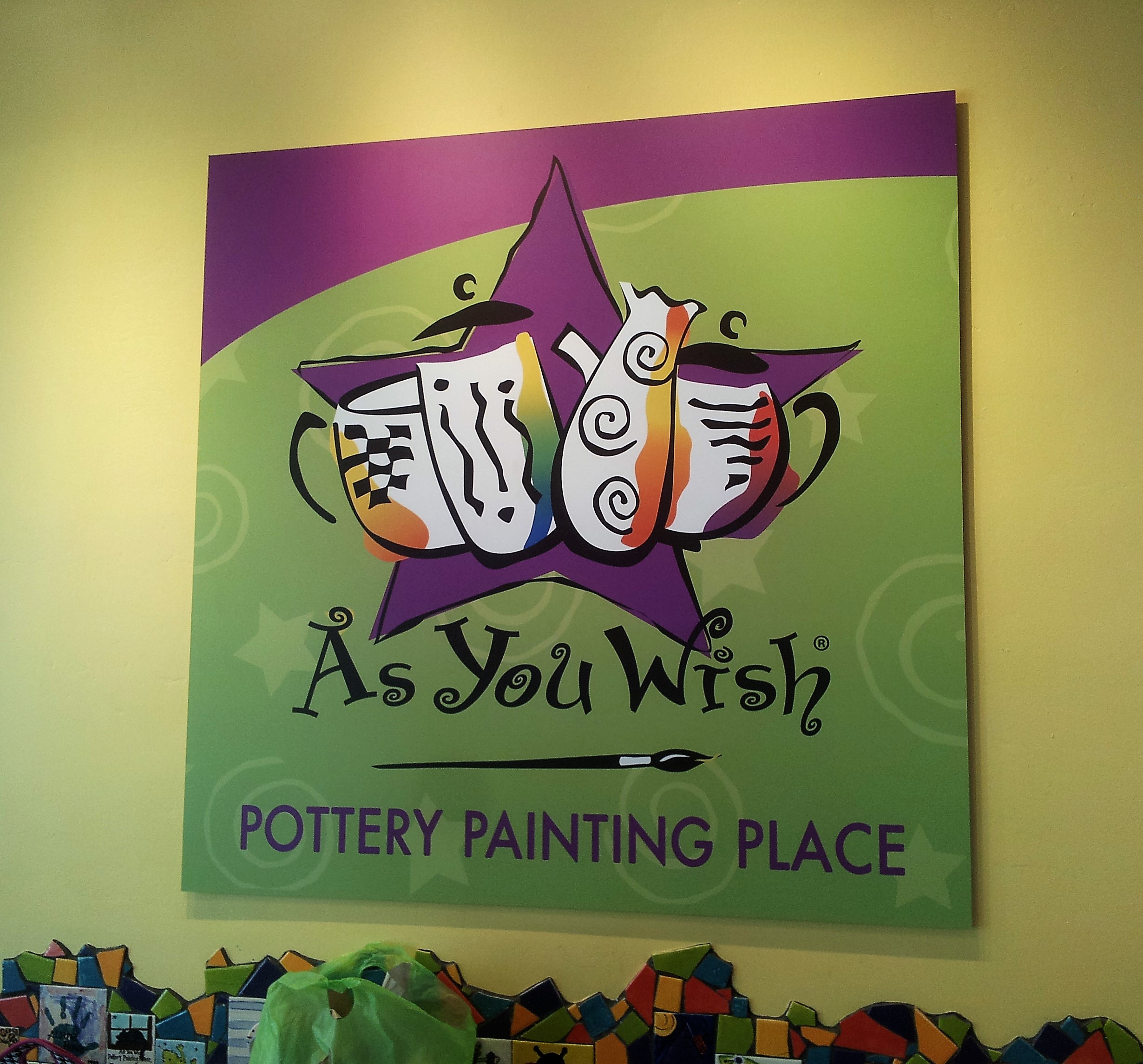 As You Wish Pottery mounted indoor sign