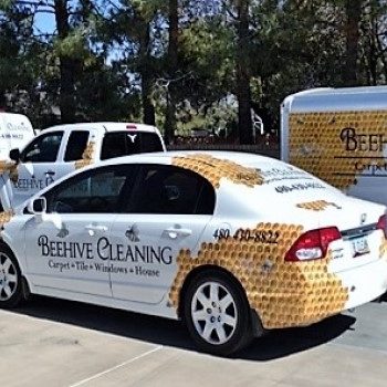 Beehive Cleaning vehicle wrap