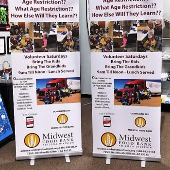 Midwest Food Bank retractable banner stands