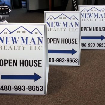 Newman Realty a frame signs