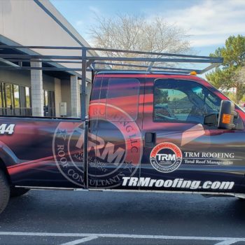 TRM Roofing vehicle truck wrap