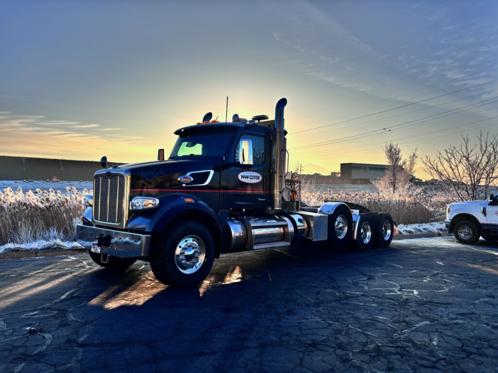 Custom fleet wrap on WW Clyde semi truck showcasing commercial vehicle branding by SpeedPro Mesa-Gilbert.