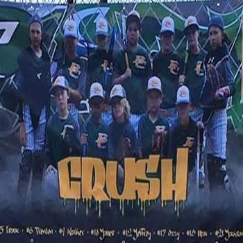 Youth baseball team with crush sign
