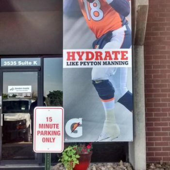 Gatorade Peyton Manning hanging banner advertisement