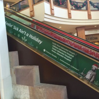 Centura Health escalator banner advertisement