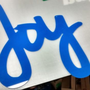 Joy graphic letter cut-out