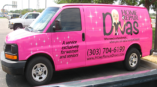 Home Repair Divas pink van wrap