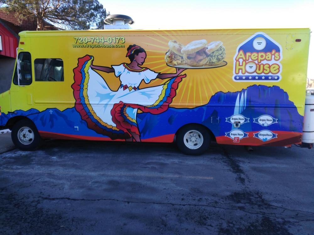 Arepa House graphic food truck wrap