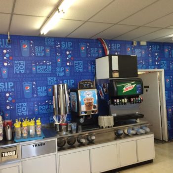 Pepsi graphic wall wrap