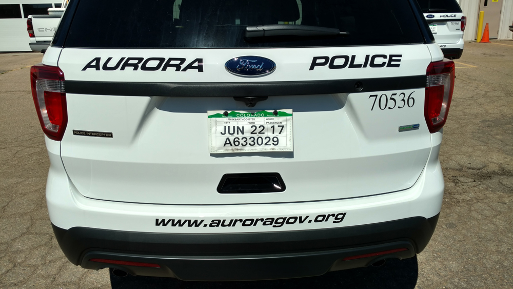 Aurora police car decal