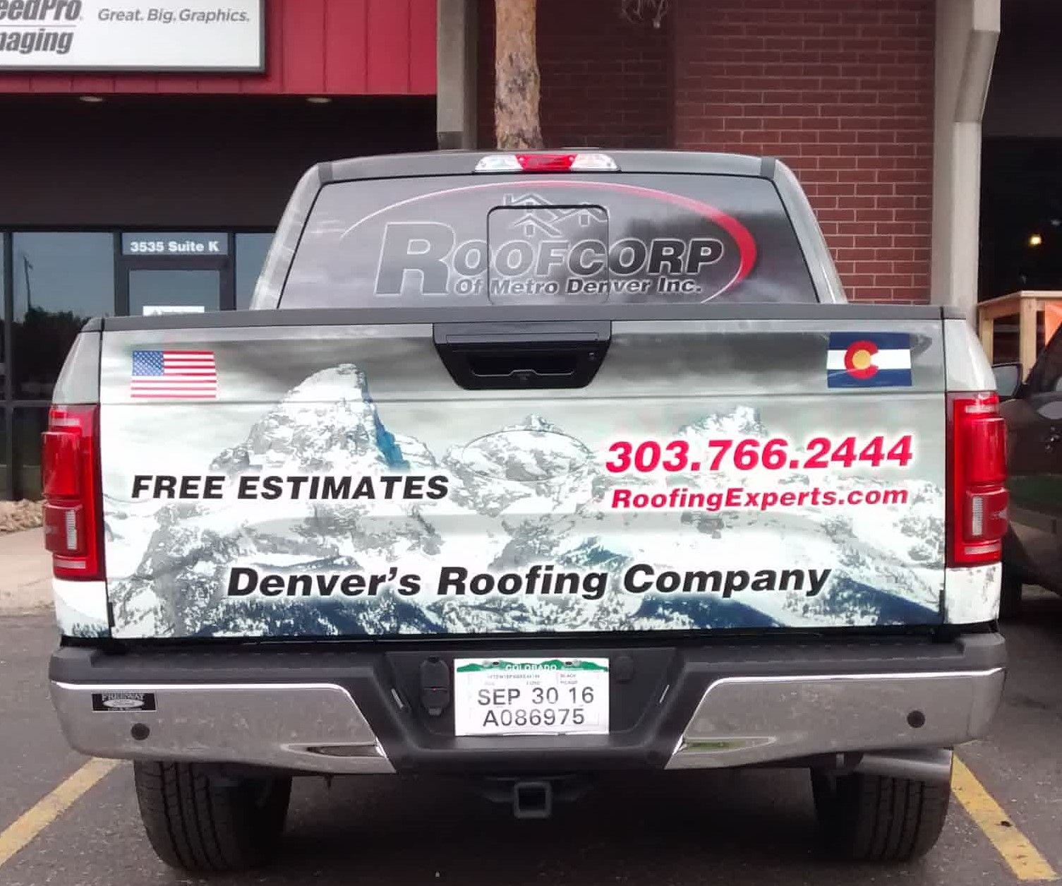 Roofcorp of Metro Denver truck wrap