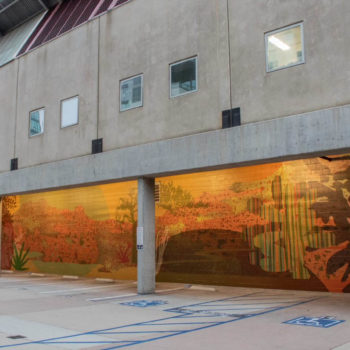Parking garage wall mural