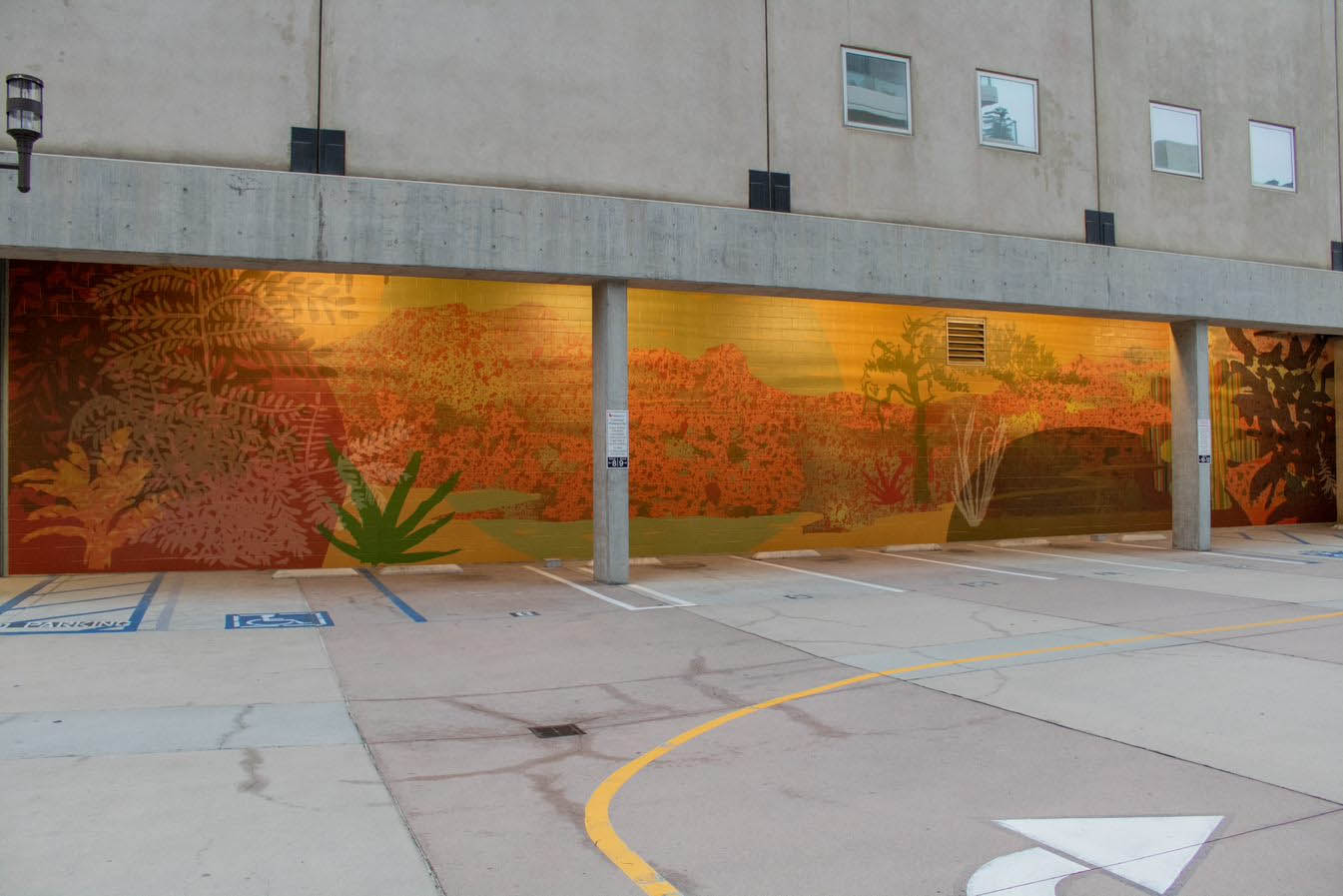 Wall mural in parking garage