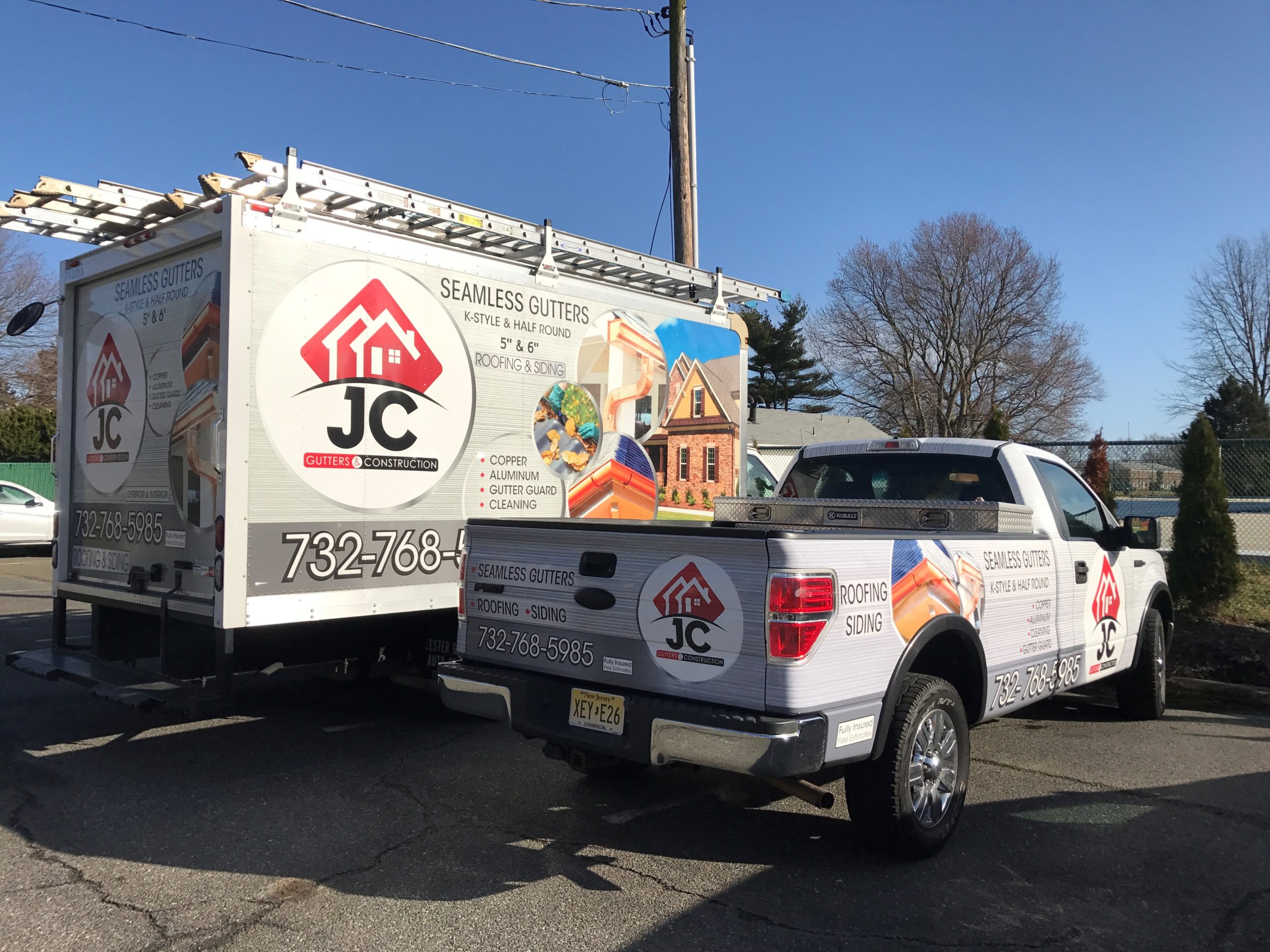 JC Gutters and Roofing Fleet Vehicle Vinyl Graphics