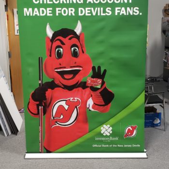 Investors Bank NJ Devils Large Banner Stand