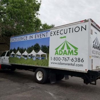 Adams Party Rental Vinyl Truck Wrap