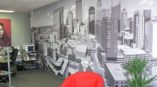 city skyline wall mural