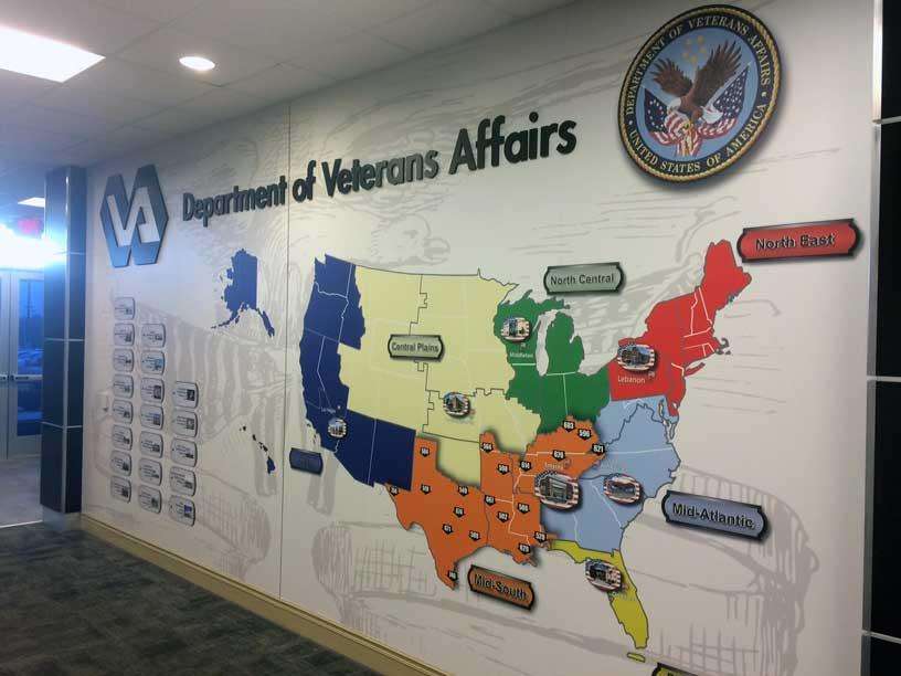 Veterans Affairs wall mural map