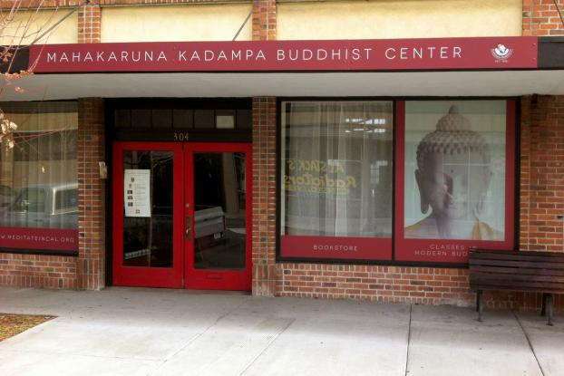 Mahakaruna Kadampa Buddhist Center office and window graphics