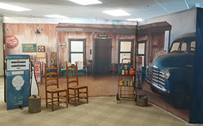 vintage gas station wall mural