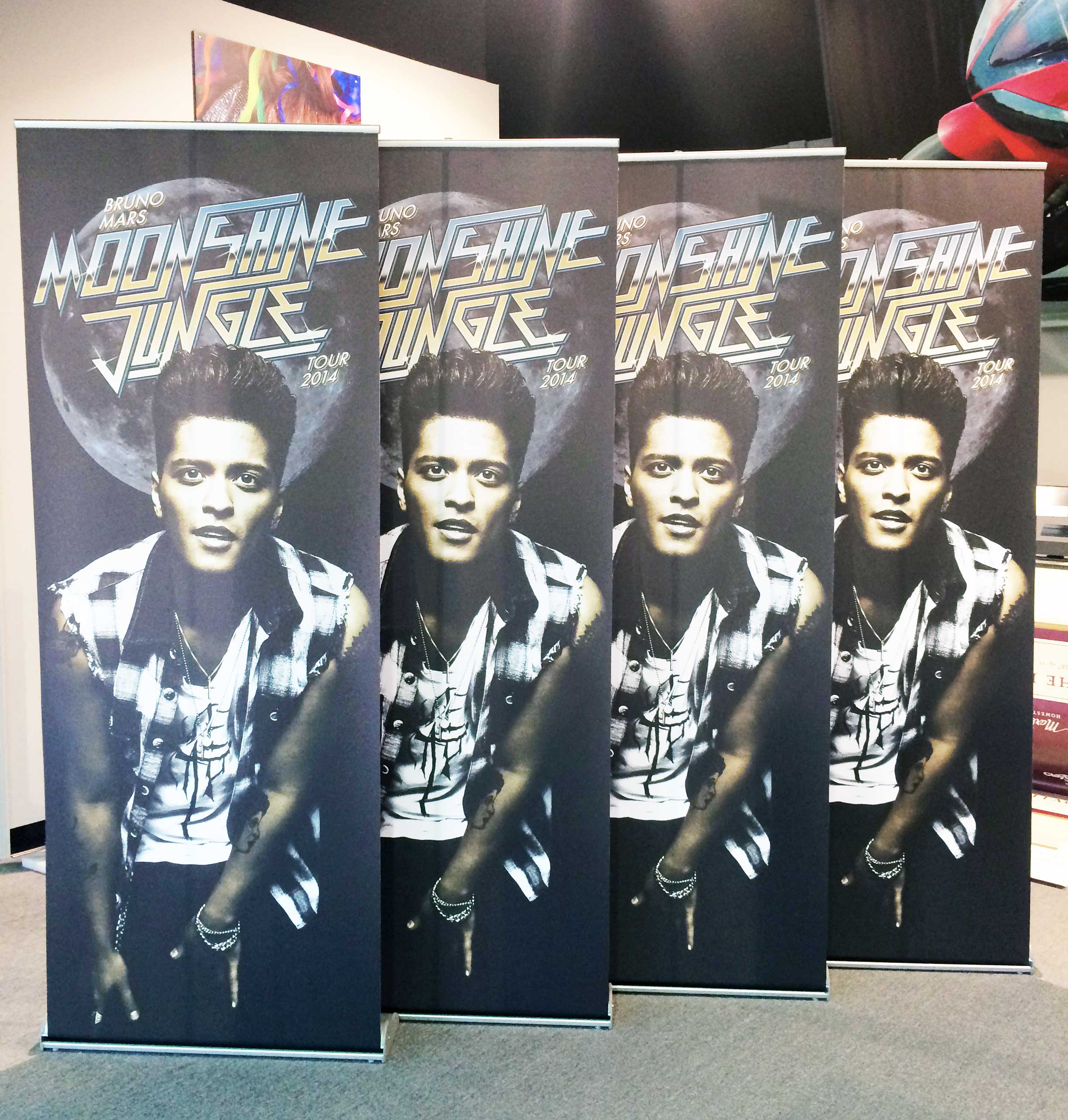 Bruno Mars standing banner
