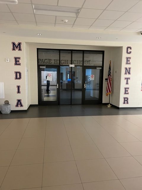 Page High School Media Center signage