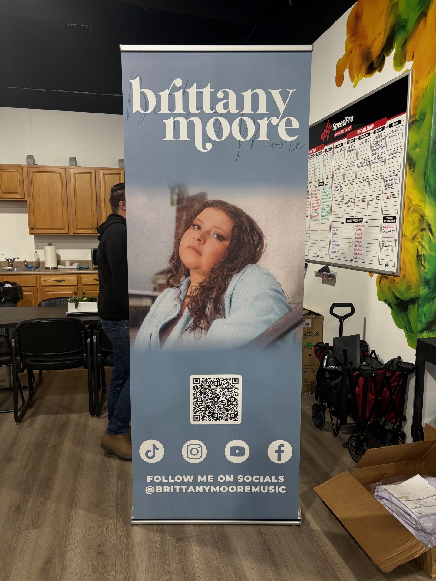 Brittany Moore Music needed a last minute banner stand, and we were happy to help.