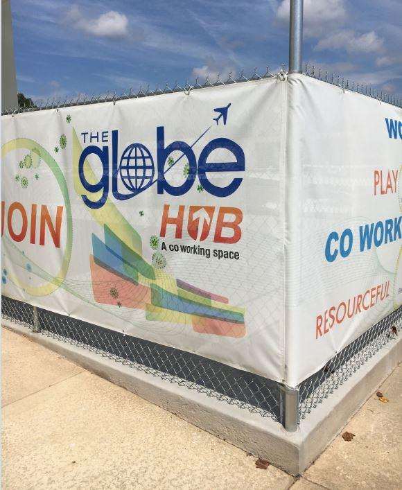 The globe hub sign