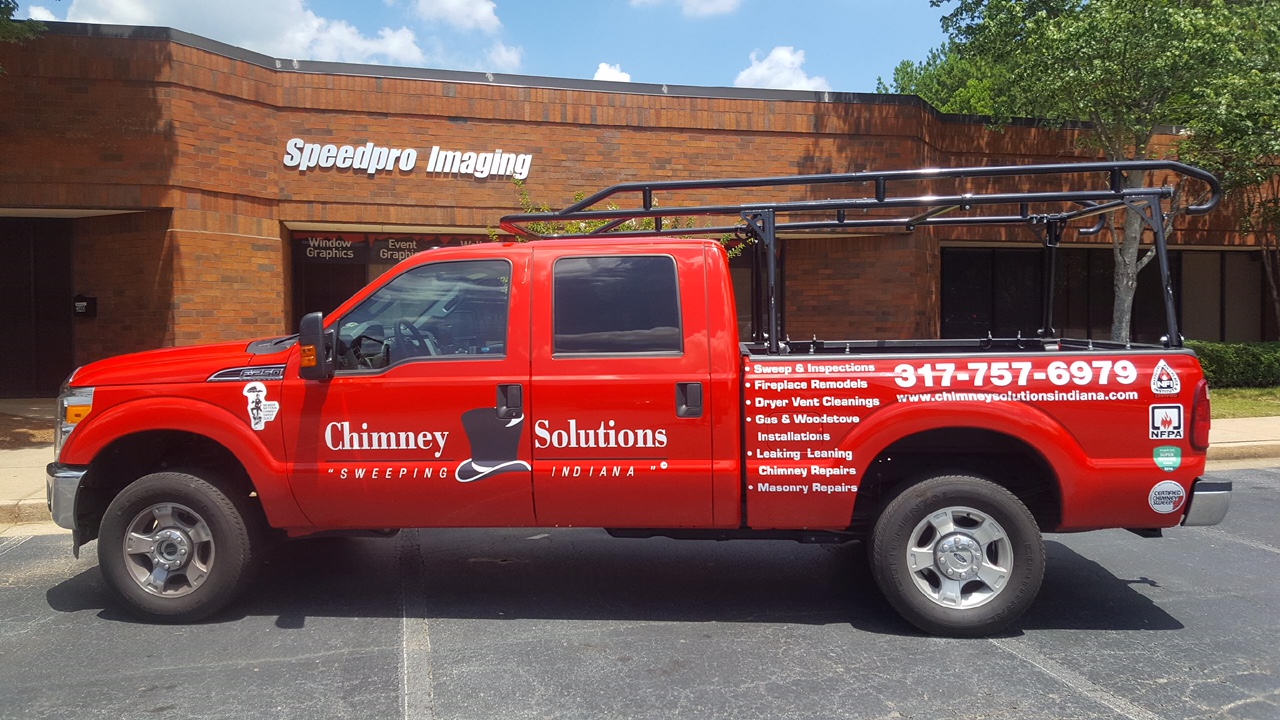 Red truck wrap