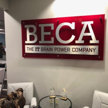 Beca company sign