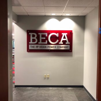Red glass sign