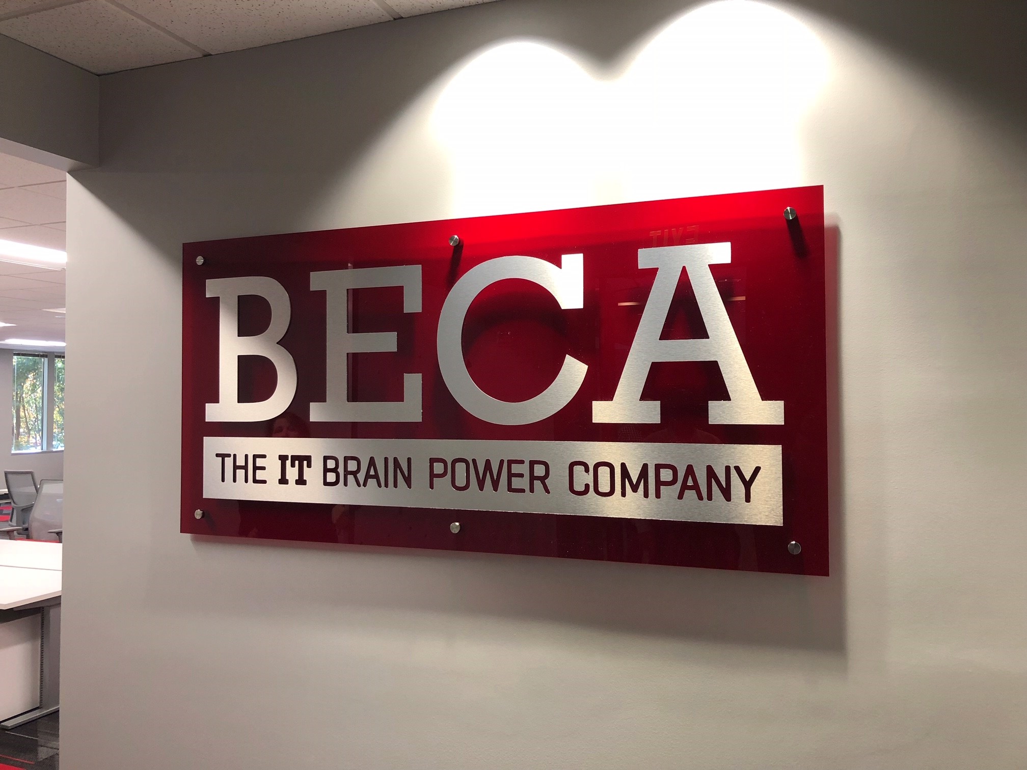 IT brain power company sign
