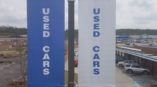 Used car sign blue and white