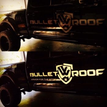 Bullet roof black truck wrap