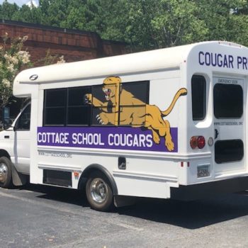 Cottage school cougars bus wrap