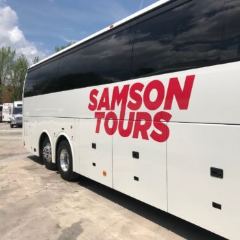 Samson tours bus lettering