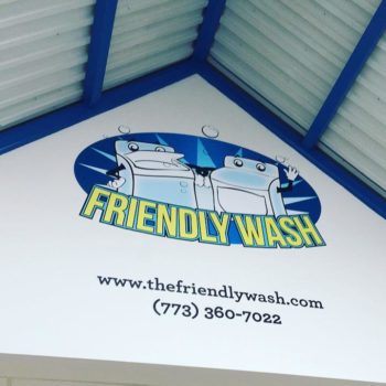 Friendly wash wall graphic