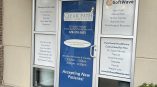 Window and door graphics for clear path chiropractic