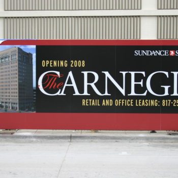 Exterior wall mural for Carnegie Opening Soon