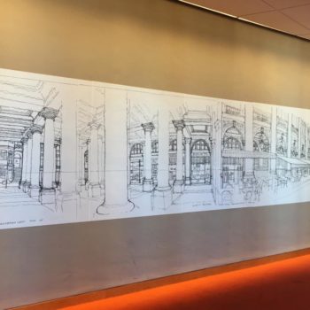 architectural wall mural