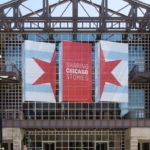Sharing Chicago Stories hanging banners